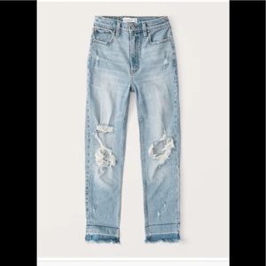 Abercrombie ripped high rise mom jeans